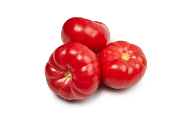 Tomate Rouge Fraîche Isolée Sur Fond Blanc — Photo