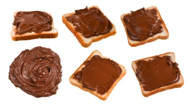 Beyaz arka planda izole edilmiş çikolata kremi..