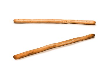 Ekmek çubukları beyaz arkaplanda izole. 