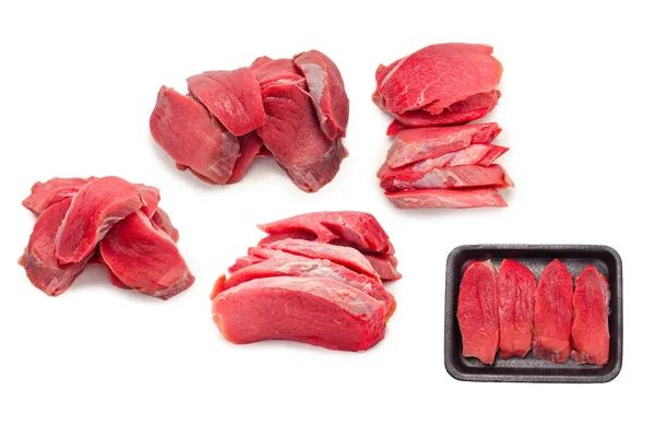 Kalbfleisch Roh Isoliert Auf Weißem Hintergrund — Stockfoto