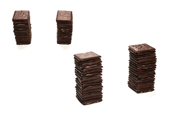 Dulces Chocolate Negro Aislados Sobre Fondo Blanco — Foto de Stock