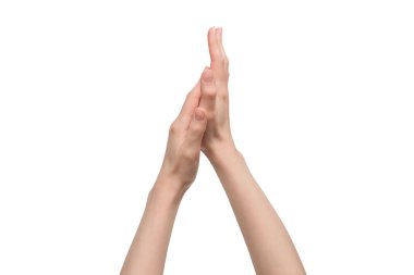 γυναίκα χέρι απομονωθεί σε λευκό φόντο. 