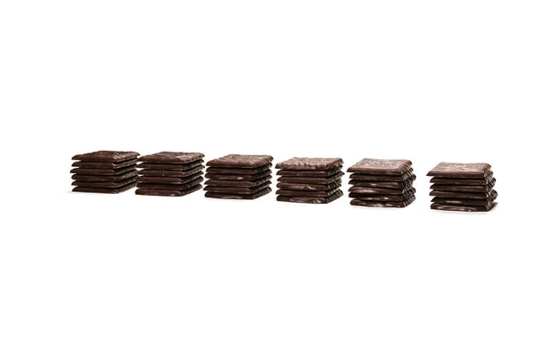 Dulces Chocolate Negro Aislados Sobre Fondo Blanco — Foto de Stock