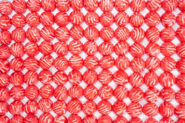 红圆美味的糖果为背景 顶部视图 — 图库照片