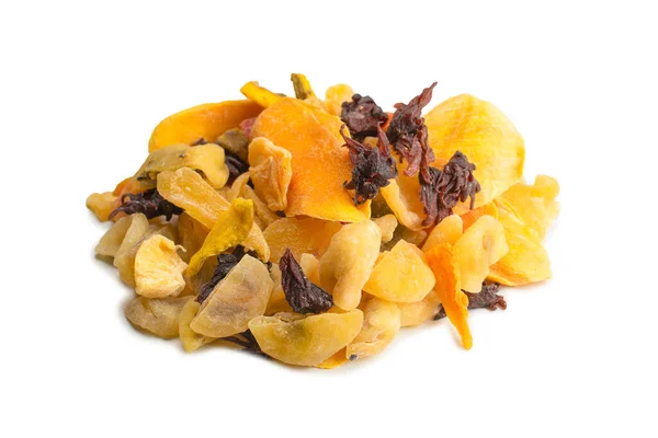 Mix Dried Exotic Fruit Mangos Slices Pineapples Passion Fruit Papaya — Stock Photo, Image