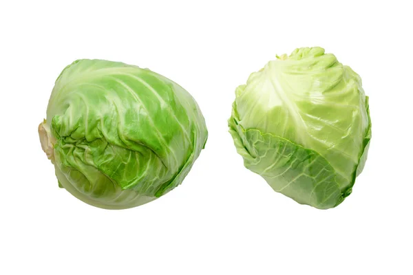 Fresh Green Cabbage Isolated White Background — Stock Photo, Image