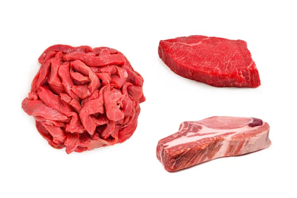 Raw Pork Steak Isolated White Background — Stock Photo, Image