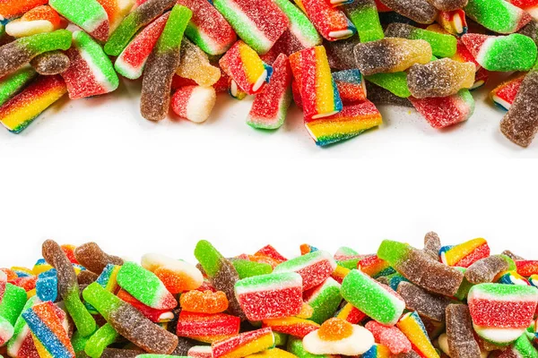 Permen Karet Berbagai Macam Pemandangan Bagus Latar Belakang Jelly Sweets — Stok Foto