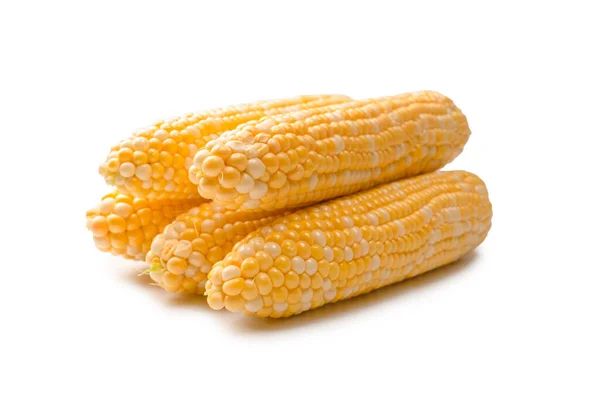 Yellow Sweet Corn Isolated White Background Copyspace — ストック写真