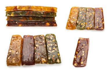 Beyaz arka planda fındıklı geleneksel Türk lezzeti. 