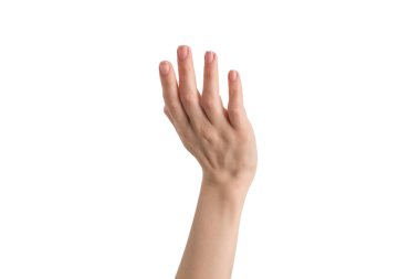 γυναίκα χέρι απομονωθεί σε λευκό φόντο. 