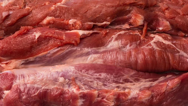 Raw Pork Tenderloin Isolated White Background Fresh Meat — Foto de Stock