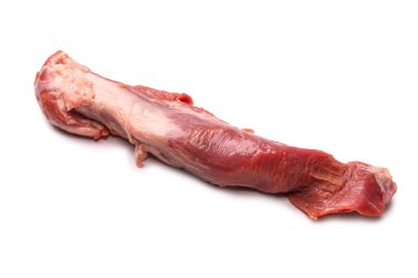 Raw pork tenderloin isolated on a white background.  Fresh meat.