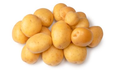 A group of fresh tasty potato isolated on a white background. 
