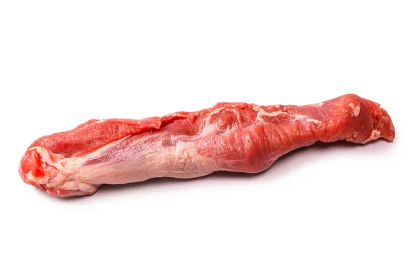 Сырая Свиная Вырезка Выделена Белом Фоне Свежее Мясо — стоковое фото