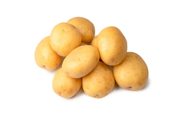 Група Свіжої Смачної Картоплі Ізольована Білому Тлі — стокове фото