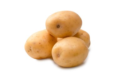A group of fresh tasty potato isolated on a white background. 