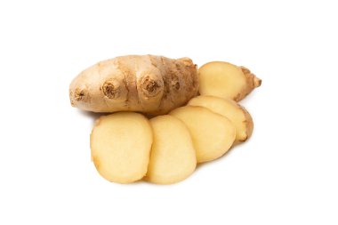 Zencefil Kökü Beyaz Arkaplanda İzole Edildi.