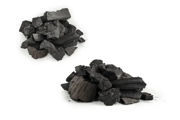 Black Oak Coal Isolated White Background — Stock Photo, Image