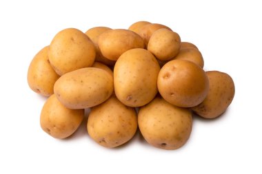 A group of fresh tasty potato isolated on a white background. 