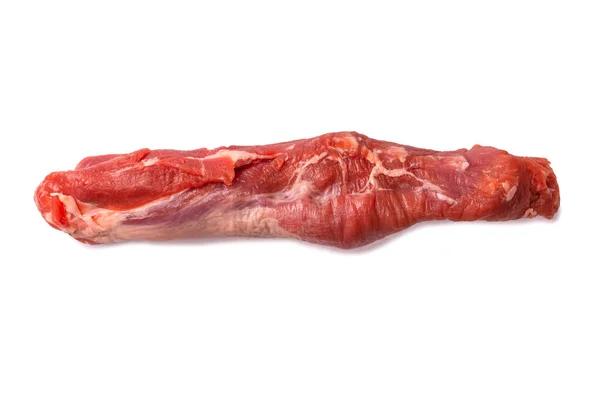 Raw Pork Tenderloin Isolated White Background Fresh Meat — Zdjęcie stockowe