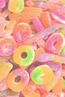 Çeşit çeşit şekerleme. Üst Manzara. Jöleli şekerler.