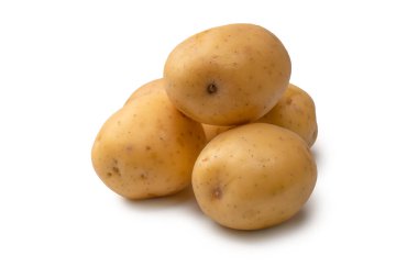 A group of fresh tasty potato isolated on a white background. 