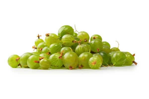 Group Fresh Gooseberries Isolated White Background — Stock fotografie