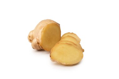 Zencefil Kökü Beyaz Arkaplanda İzole Edildi.