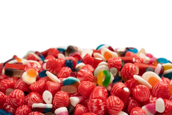 Leckere Mischung Aus Gelee Bunten Bonbons Isoliert Auf Weißem Hintergrund — Stockfoto