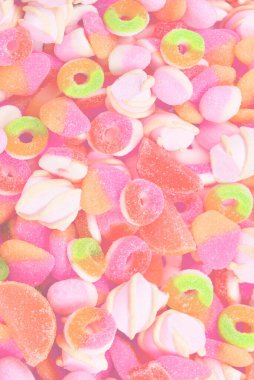 Çeşit çeşit şekerleme. Üst görünüm. 