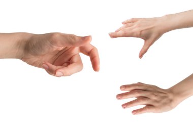 γυναίκα χέρι απομονωθεί σε λευκό φόντο. 