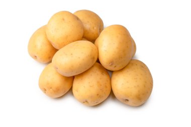 A group of fresh tasty potato isolated on a white background. 