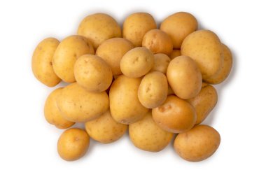 A group of fresh tasty potato isolated on a white background. 