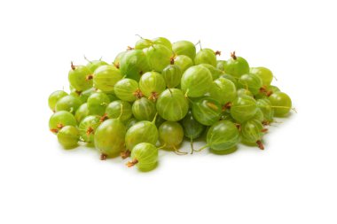 A group of fresh gooseberries isolated on a white background. 