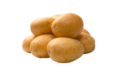 A group of fresh tasty potato isolated on a white background. 