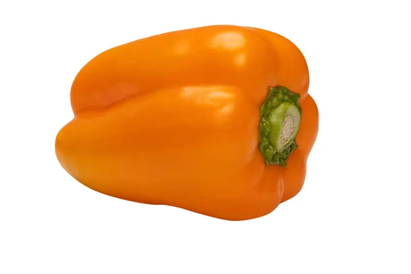 Orange Bell Pepper Isolated White Background Top View Copy Space — Foto de Stock