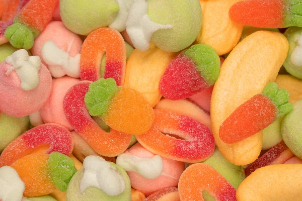 Mix Jelly Colorful Candys Marshmallows Background — Stock Fotó