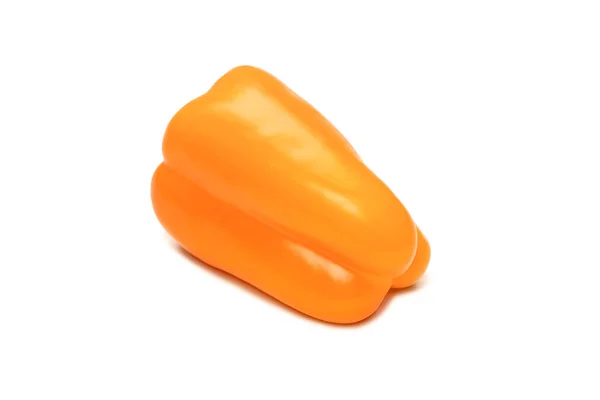 Orange Bell Pepper Isolated White Background Top View Copy Space — Photo