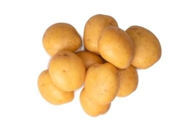 A group of fresh tasty potato isolated on a white background. 