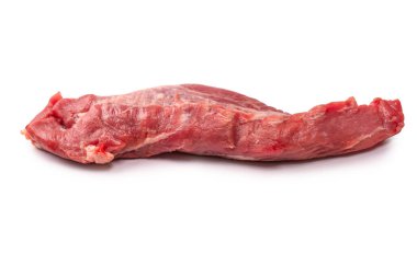Raw pork tenderloin isolated on a white background.  Fresh meat.