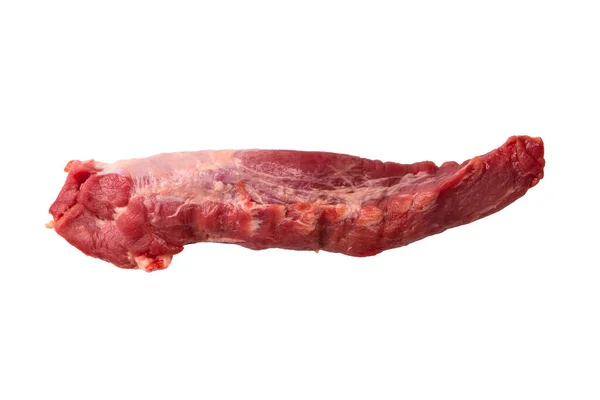 Raw Pork Tenderloin Isolated White Background Fresh Meat — Foto Stock