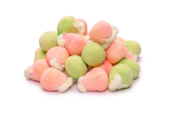 Marshmallow Fruit Candys Isolated White Background — Fotografia de Stock