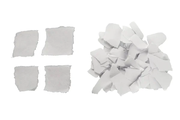 Pièces Papier Blanc Vides Isolées Espace Texte Conception — Photo