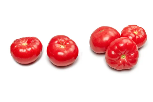 Czerwony Świeży Pomidor Izolowany Białym Tle — Zdjęcie stockowe