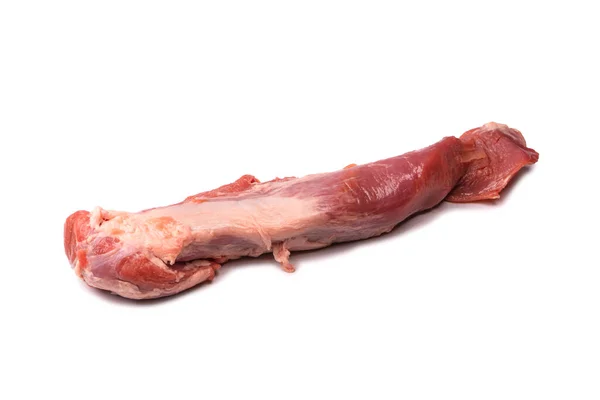 Raw Pork Tenderloin Isolated White Background Fresh Meat —  Fotos de Stock