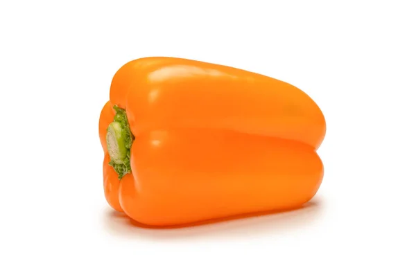 Orange Bell Pepper Isolated White Background Top View Copy Space — Fotografia de Stock