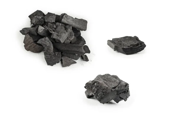 Black Oak Coal Isolated White Background — Φωτογραφία Αρχείου