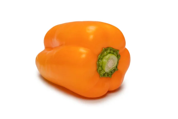 Orange Bell Pepper Isolated White Background Top View Copy Space — 图库照片