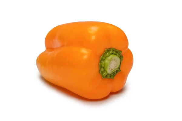 Orange Bell Pepper Isolated White Background Top View Copy Space — ストック写真